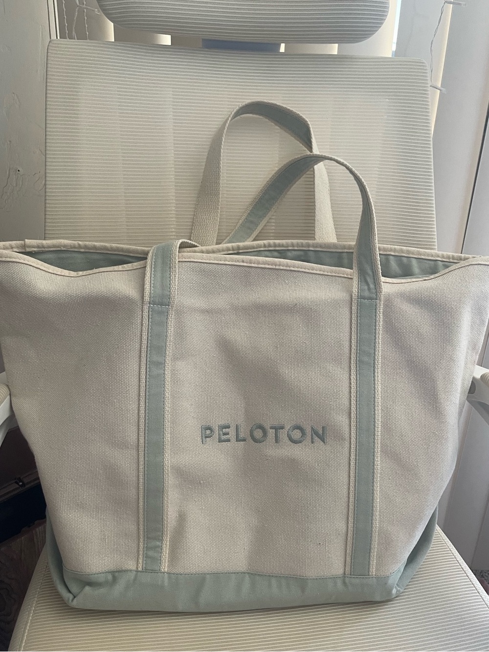 PELOTON SEAFOAM GREEN LARGE TOTE BAG